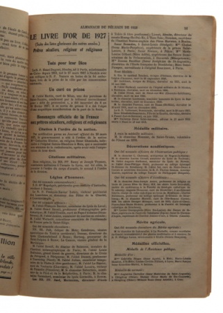 almanach du pèlerin 1928