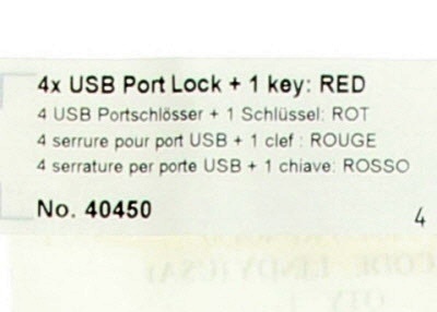 Bloqueur de port usb ( Une clé avec 4 bloqueurs )