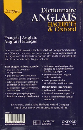 Dictionnaire anglais - Hachette & Oxford